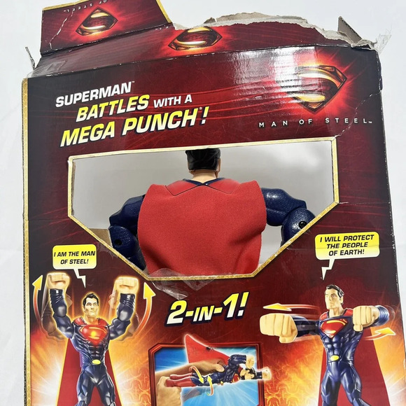 Mattel DC Superman Man Of Steel Mega Punch Superman 10" Action Figure New 2013 - Picture 5 of 8
